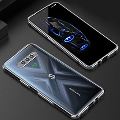 Custodia Lusso Alluminio Laterale Cover S01 per Xiaomi Black Shark 4S Pro 5G Argento