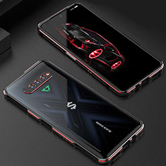 Custodia Lusso Alluminio Laterale Cover S01 per Xiaomi Black Shark 4S Pro 5G Rosso e Nero