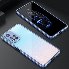 Custodia Lusso Alluminio Laterale Cover S01 per Xiaomi Mi 11i 5G (2022) Argento e Blu