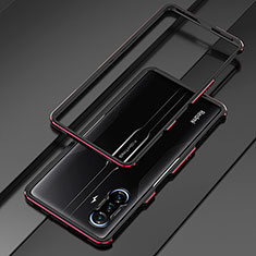 Custodia Lusso Alluminio Laterale Cover S01 per Xiaomi Poco F3 GT 5G Rosso e Nero