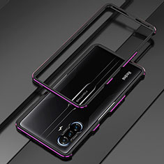 Custodia Lusso Alluminio Laterale Cover S01 per Xiaomi Poco F3 GT 5G Viola