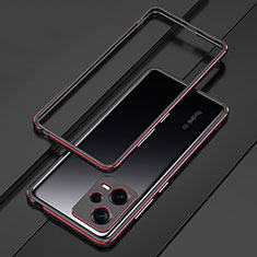 Custodia Lusso Alluminio Laterale Cover S01 per Xiaomi Redmi Note 12 5G Rosso e Nero