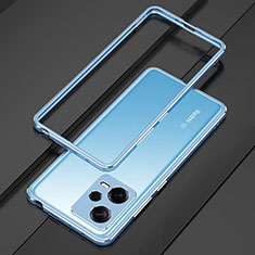 Custodia Lusso Alluminio Laterale Cover S01 per Xiaomi Redmi Note 12 Explorer Blu