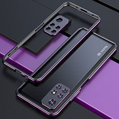 Custodia Lusso Alluminio Laterale Cover S02 per Xiaomi Redmi Note 11 5G Viola
