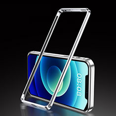 Custodia Lusso Alluminio Laterale Cover T01 per Apple iPhone 12 Mini Argento