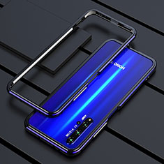 Custodia Lusso Alluminio Laterale Cover T01 per Huawei Honor 20S Blu e Nero