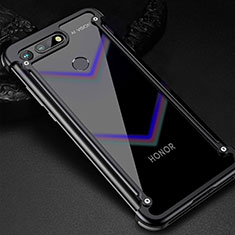 Custodia Lusso Alluminio Laterale Cover T01 per Huawei Honor V20 Nero