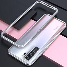 Custodia Lusso Alluminio Laterale Cover T01 per Huawei Nova 7 SE 5G Argento