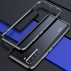 Custodia Lusso Alluminio Laterale Cover T01 per Huawei Nova 7 SE 5G Nero