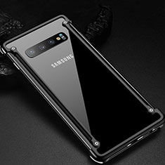 Custodia Lusso Alluminio Laterale Cover T01 per Samsung Galaxy S10 Nero