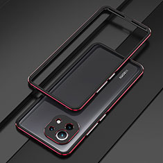 Custodia Lusso Alluminio Laterale Cover T01 per Xiaomi Mi 11 5G Rosso