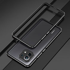 Custodia Lusso Alluminio Laterale Cover T01 per Xiaomi Mi 11 Lite 5G Nero