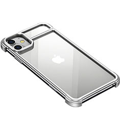 Custodia Lusso Alluminio Laterale Cover T02 per Apple iPhone 11 Argento