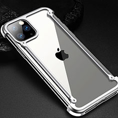 Custodia Lusso Alluminio Laterale Cover T02 per Apple iPhone 11 Pro Argento