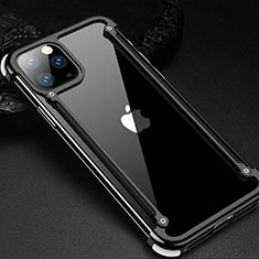 Custodia Lusso Alluminio Laterale Cover T02 per Apple iPhone 11 Pro Max Nero