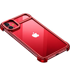 Custodia Lusso Alluminio Laterale Cover T02 per Apple iPhone 11 Rosso