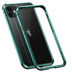 Custodia Lusso Alluminio Laterale Cover T02 per Apple iPhone 12 Mini Verde