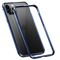 Custodia Lusso Alluminio Laterale Cover T02 per Apple iPhone 12 Pro Max Blu