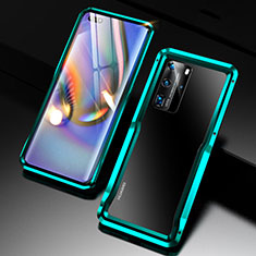 Custodia Lusso Alluminio Laterale Cover T02 per Huawei P40 Pro Verde