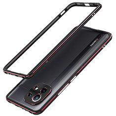 Custodia Lusso Alluminio Laterale Cover T02 per Xiaomi Mi 11 Lite 4G Rosso