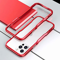 Custodia Lusso Alluminio Laterale Cover T03 per Apple iPhone 12 Pro Max Rosso