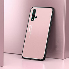 Custodia Lusso Alluminio Laterale Cover T03 per Huawei Nova 5 Pro Oro Rosa