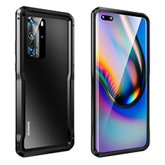 Custodia Lusso Alluminio Laterale Cover T03 per Huawei P40 Pro Nero