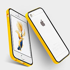 Custodia Lusso Alluminio Laterale per Apple iPhone 5S Giallo