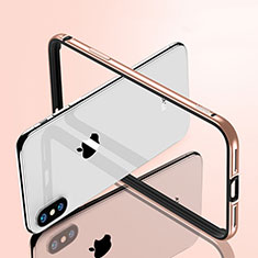 Custodia Lusso Alluminio Laterale per Apple iPhone X Oro