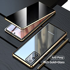 Custodia Lusso Alluminio Laterale Specchio 360 Gradi Cover LK1 per Samsung Galaxy Note 20 5G Oro