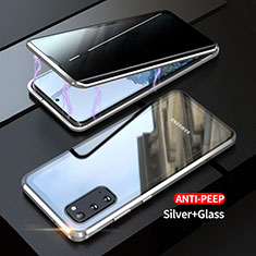 Custodia Lusso Alluminio Laterale Specchio 360 Gradi Cover LK1 per Samsung Galaxy S20 Argento