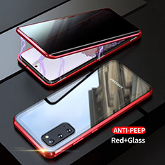 Custodia Lusso Alluminio Laterale Specchio 360 Gradi Cover LK1 per Samsung Galaxy S20 Rosso