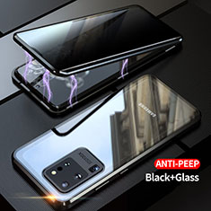 Custodia Lusso Alluminio Laterale Specchio 360 Gradi Cover LK1 per Samsung Galaxy S20 Ultra 5G Nero
