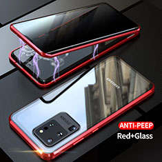 Custodia Lusso Alluminio Laterale Specchio 360 Gradi Cover LK1 per Samsung Galaxy S20 Ultra 5G Rosso