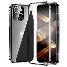 Custodia Lusso Alluminio Laterale Specchio 360 Gradi Cover LK2 per Apple iPhone 15 Nero
