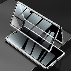 Custodia Lusso Alluminio Laterale Specchio 360 Gradi Cover LK2 per Samsung Galaxy Note 20 Ultra 5G Argento