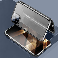 Custodia Lusso Alluminio Laterale Specchio 360 Gradi Cover LK3 per Apple iPhone 15 Nero