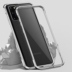 Custodia Lusso Alluminio Laterale Specchio 360 Gradi Cover LK3 per Samsung Galaxy S20 Plus 5G Argento