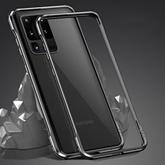 Custodia Lusso Alluminio Laterale Specchio 360 Gradi Cover LK3 per Samsung Galaxy S20 Ultra 5G Nero