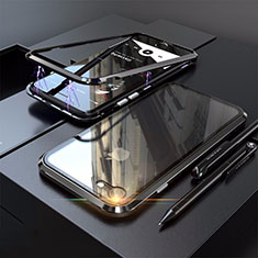 Custodia Lusso Alluminio Laterale Specchio 360 Gradi Cover M01 per Apple iPhone 7 Nero