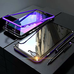 Custodia Lusso Alluminio Laterale Specchio 360 Gradi Cover M01 per Apple iPhone 7 Plus Viola
