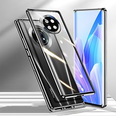 Custodia Lusso Alluminio Laterale Specchio 360 Gradi Cover M01 per Huawei Enjoy 20 Plus 5G Nero