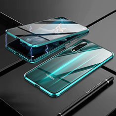 Custodia Lusso Alluminio Laterale Specchio 360 Gradi Cover M01 per Huawei Honor 20S Verde