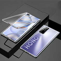 Custodia Lusso Alluminio Laterale Specchio 360 Gradi Cover M01 per Huawei Honor 30 Pro+ Plus Argento