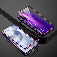 Custodia Lusso Alluminio Laterale Specchio 360 Gradi Cover M01 per Huawei Honor 30 Viola