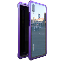 Custodia Lusso Alluminio Laterale Specchio 360 Gradi Cover M01 per Huawei Nova 3e Viola