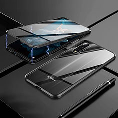 Custodia Lusso Alluminio Laterale Specchio 360 Gradi Cover M01 per Huawei Nova 5T Nero