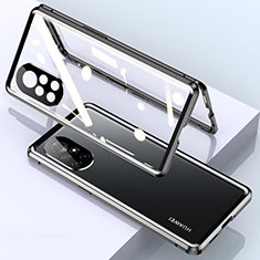 Custodia Lusso Alluminio Laterale Specchio 360 Gradi Cover M01 per Huawei Nova 8 Pro 5G Nero
