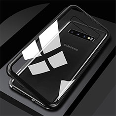 Custodia Lusso Alluminio Laterale Specchio 360 Gradi Cover M01 per Samsung Galaxy S10 Nero