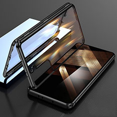 Custodia Lusso Alluminio Laterale Specchio 360 Gradi Cover M01 per Samsung Galaxy S24 Plus 5G Nero